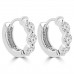 1.20 ct ttw Ladies Round Cut Diamond Hoop Huggie Earrings In 14 Kt White Gold